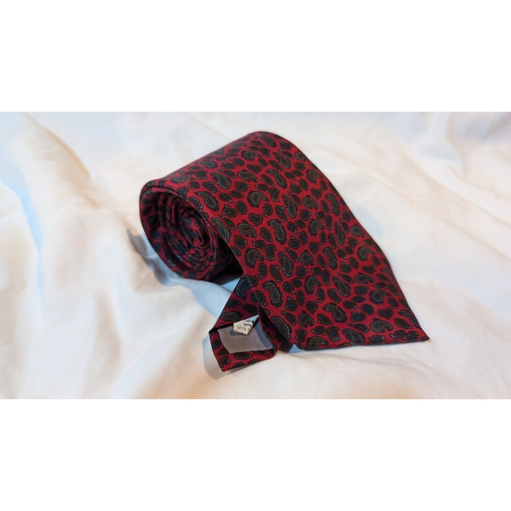 Lazarus Red Patterned Italian Silk Neck Tie